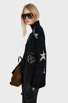 Женский черный кашемировый свитер Bleeza Черный L ZADIG&VOLTAIRE KWSW02868_BLACK