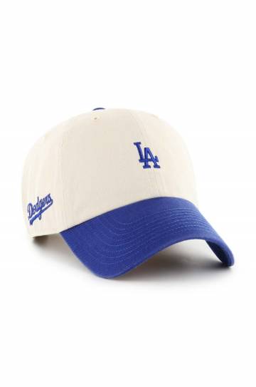 Хлопковая кепка 47 brand MLB Los Angeles Dodgers цвет бежевый с аппликацией B-SSTBC12GWS-NT Хлопковая кепка 47 brand MLB Los Angeles Dodgers цвет бежевый с аппликацией B-SSTBC12GWS-NT