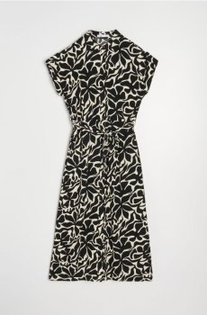 Віскозна міді сукня з квітковим принтом - чорний