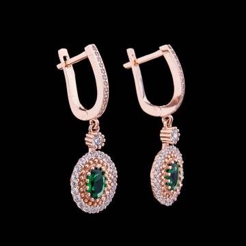 Золотые серьги с фианитами с04215 Золотые серьги с фианитами с04215
