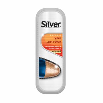 Губка-блеск для обуви Silver Express стандартная, безцветная, 1 шт Губка-блеск для обуви Silver Express стандартная, безцветная, 1 шт