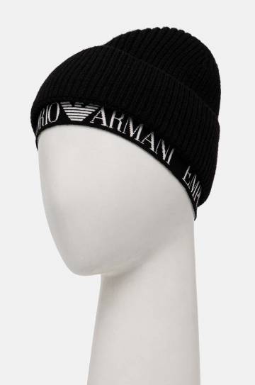 Шапка Emporio Armani цвет чёрный из толстого трикотажа 637350 4F519 Шапка Emporio Armani цвет чёрный из толстого трикотажа 637350 4F519