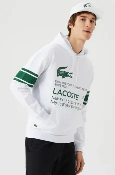 Мужская белая толстовка Белый L Lacoste SH031717B