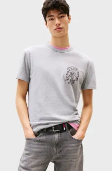 Мужская серая футболка REG NOVELTY FAIR Серый S Tommy Jeans DM0DM21829