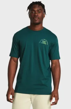 Мужская зеленая футболка UA Pjt Rck H&H Graphc SS Зеленый L Under Armour 1383229-449