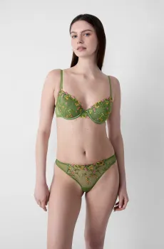 Женские зеленые трусики-стринги GOURMANDISE Зеленый L Etam 6551789