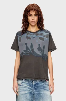 Женская темно-серая футболка T-PASSA Серый S Diesel A21626 0TKCI