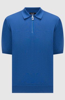 Синее поло из шелка