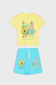 Комплект із футболки з шортами SpongeBob - кислотний жовтий