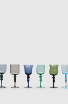 Набор разноцветных бокалов из стекла 6 шт