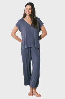 Женская темно-синяя пижама (футболка, брюки) Синий XL womensecret 4753115