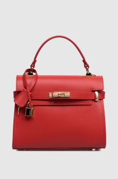 Красная кожаная сумка-сетчел Ruga