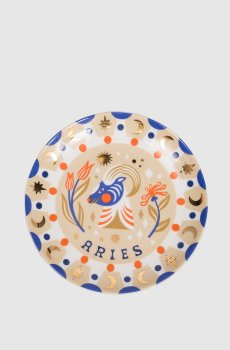 Бежевая фарфоровая тарелка для закусок Aries