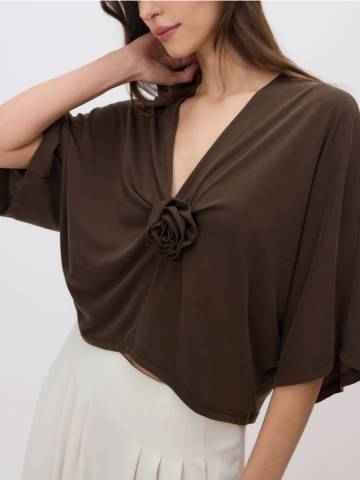 Reserved - LADIES` BLOUSE - коричневий - 481GO-88X Reserved - LADIES` BLOUSE - коричневий - 481GO-88X