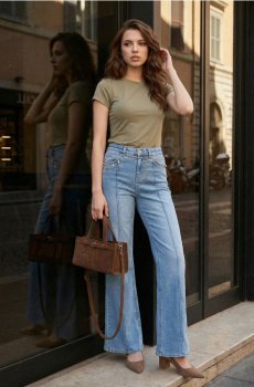 Гладка базова футболка - світло-оливковий