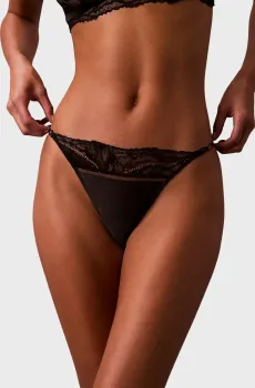Женские черные трусики THONG Черный XS Calvin Klein 000QF7917E