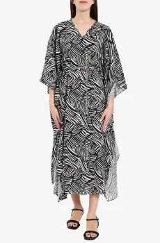 Женское платье с узором ZEBRA CAFTAN DRESS Разноцветный M Michael Kors MS4828XETX