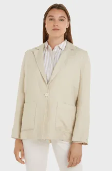 Женский белый льняной блейзер CASUAL Белый 32 Tommy Hilfiger WW0WW37774