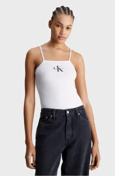 Женское белое боди MONOLOGO STRAPPY Белый S Calvin Klein Jeans J20J223421