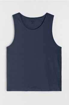 Бавовняна футболка без рукавів - синій