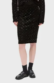 Женская черная юбка embellished Черный XS Karl Lagerfeld A4W12012