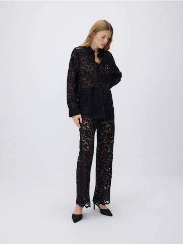 Reserved - Штани з мережива - чорний - YS557-99X