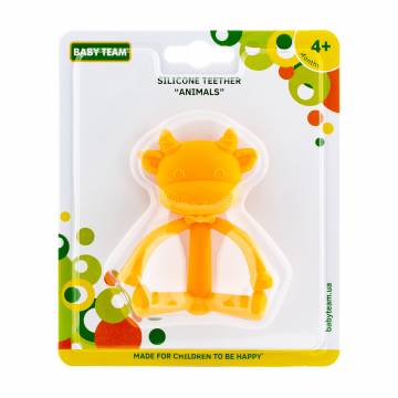 Прорезыватель Baby Team Животные Коровка, силиконовый, от 4 месяцев (4029)