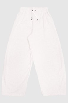 Детские белые меланжевые спортивные штаны