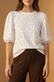 Бавовняна блузка в горошок - різнобарвний