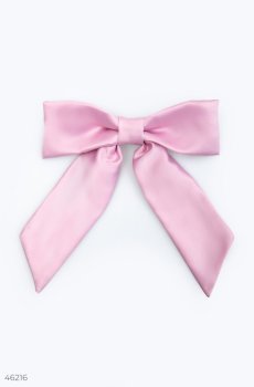 Заколка пудровий шовковий бант