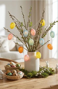 Великодня LED-гірлянда у формі яєць - різнобарвний