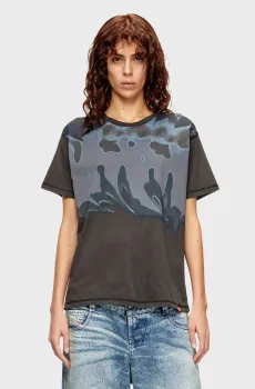 Женская темно-серая футболка T-PASSA Серый S Diesel A21626 0TKCI