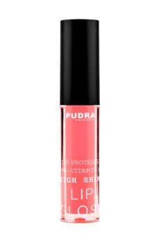 Блеск для губ Pudra Cosmetics High Shine Lip Gloss с протеинами шелка та провитамином B5, 28 Coral Pink, 2.5 г