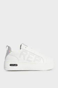 Женские белые кожаные сникерсы EPIC HIGH Белый 37 Replay GWZ5O .000.C0003L