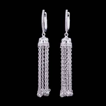 Серебряные серьги с фианитами 121823 Серебряные серьги с фианитами 121823