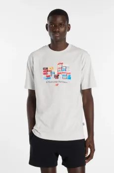 Мужская серая футболка Boxes Серый XL New Balance MT61H0DXAHH