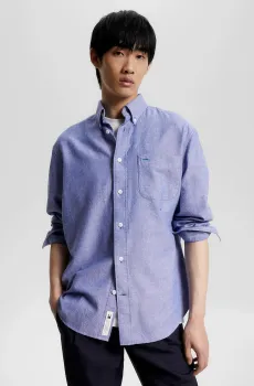 Мужская сиреневая рубашка PREMIUM OXFORD SOLID SHIRT Сиреневый M Tommy Hilfiger MW0MW32849