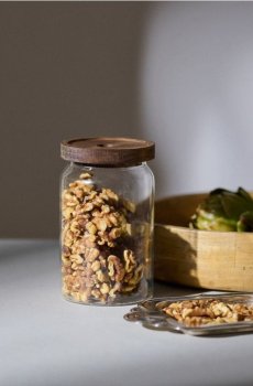 Скляний контейнер для їжі з кришкою - clear