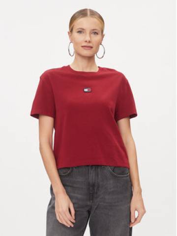 Tommy Jeans Футболка Badge DW0DW15640 Червоний Classic Fit Tommy Jeans Футболка Badge DW0DW15640 Червоний Classic Fit