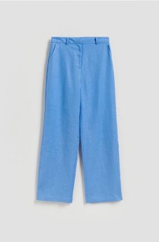 Reserved - Лляні штани - гіацинтовий - 086JL-54X