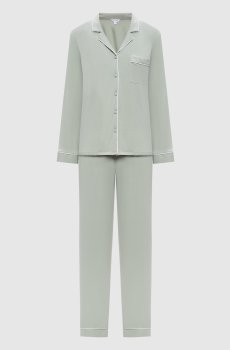 Зеленая пижама с окантовкой