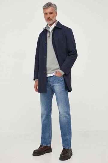 Хлопковый свитер Barbour цвет серый с полугольфом Хлопковый свитер Barbour цвет серый с полугольфом