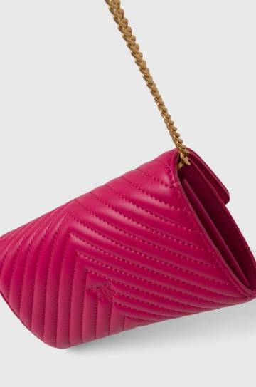 Кожаная сумочка Pinko цвет розовый 100062 A0GK Кожаная сумочка Pinko цвет розовый 100062 A0GK