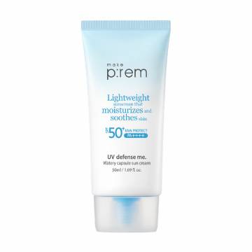 Солнцезащитный крем для лица Make P:rem UV Defense Me Watery Capsule Sun Cream SPF 50+ PA++++, 50 мл Солнцезащитный крем для лица Make P:rem UV Defense Me Watery Capsule Sun Cream SPF 50+ PA++++, 50 мл