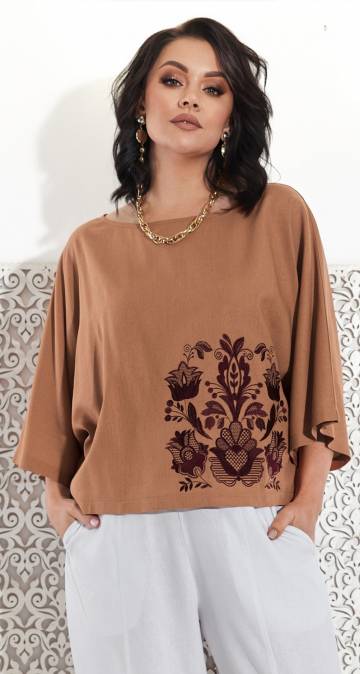 Блузи Lemanta Лляна блуза з вишивкою 48 (56273)113772-531