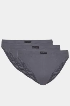 Мужские темно-серые брифы (3 шт) Серый M Atlantic 3BMP-322