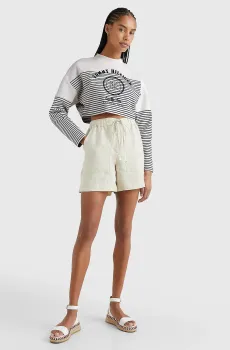 Женские бежевые льняные шорты CASUAL LINEN Бежевый 32 Tommy Hilfiger WW0WW37768