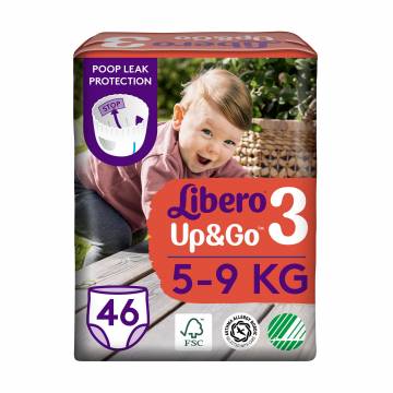 Подгузники-трусики Libero Up & Go размер 3 (5-9 кг), 46 шт Подгузники-трусики Libero Up & Go размер 3 (5-9 кг), 46 шт