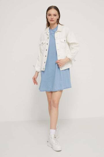 Хлопковое платье Tommy Jeans mini расклешённая Хлопковое платье Tommy Jeans mini расклешённая