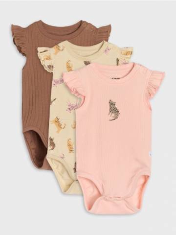 Боді, 3 шт. - кремовий